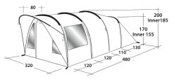 Outwell Lawndale 500 Tent -Camping Promotion 111163 lawndale 500 drawing perspective2
