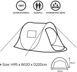 Milestone 2 Person Festival Pop Up Tent -Camping Promotion 61eUZw IM4L. AC SL1181