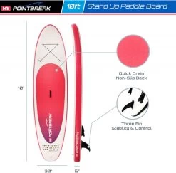 M.Y 10ft Inflatable Paddle Board Package -Pink -Camping Promotion 809 2938
