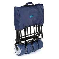 Yello Folding Beach Trolley 10 Yello Folding Beach Trolley -Camping Promotion BGG1675 yello foldable trolley blue folded 3quarter copy