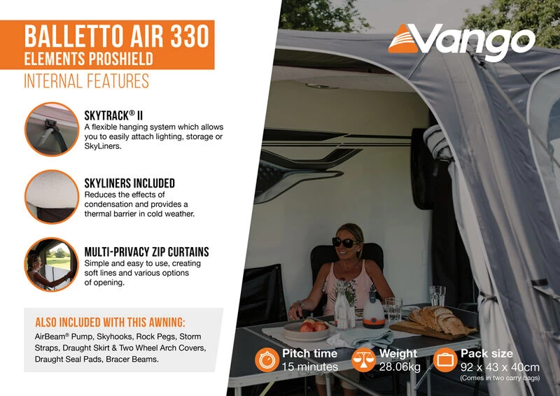 Vango Balletto Air 330 Elements ProShield Caravan Awning WIth Free Carpet 6 Vango Balletto Air 330 Elements ProShield Caravan Awning WIth Free Carpet - Image 4