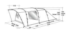 Easy Camp Palmdale 400 4-Berth Tent -Camping Promotion EZCP120368OD