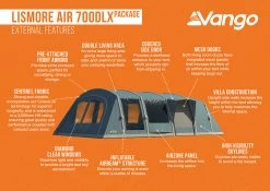 Vango Lismore Air 700DLX Tent Package -Camping Promotion Lismore Air 700DLX Package