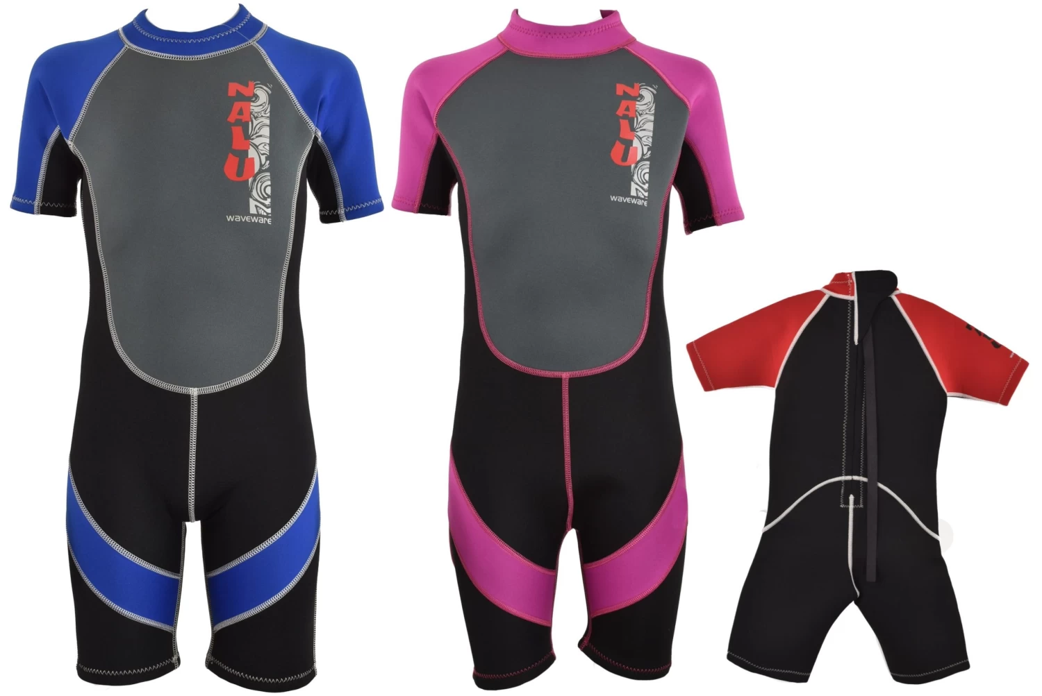 Nalu Childrens Shorty Wetsuits Red 4 Nalu Childrens Shorty Wetsuits Red - Image 2