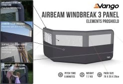 Vango Airbeam Windbreak 3 Panel (Elements Proshield) -Camping Promotion airbeam windbreak 3 panel elements proshield high res