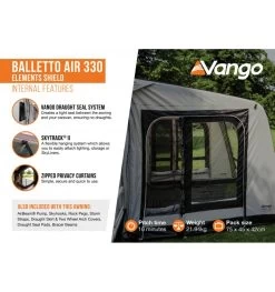 Vango Balletto 330 Air Awning Elements Shield -Camping Promotion balletto air 330 elements shield 1