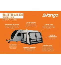 Vango Balletto 330 Air Awning Elements Shield -Camping Promotion balletto air 330 elements shield 40ff3434 0371 4af7 820d f07419095c23