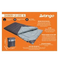 Vango Shangri-La Luxe XL Single Sleeping Bag -Camping Promotion shangri la luxe xl 4