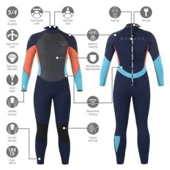 Osprey Zero 5mm Women's Full Length Wetsuit -Coral -Camping Promotion wetsuits ws1268 75 coral